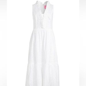 Lilly Pulitzer Shandi Dress size 12 resort white paradise swirl eyelet NWT